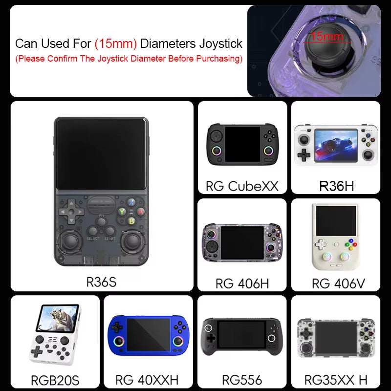 Thumb Stick Grip Cap Cover for R36S R36H RG40XX H R36 PRO K36 Retro Game Console Joystick Silicone Protector Case Accessories