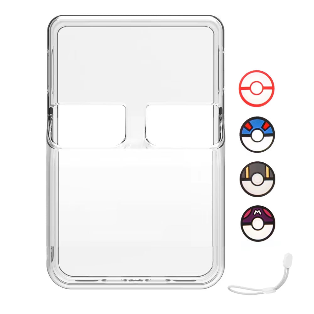 Soft Clear TPU Skin Cover for R36S Retro Handheld Game Console, Portable Back Protective Case for R36S W/ Free Thumb Stick Caps