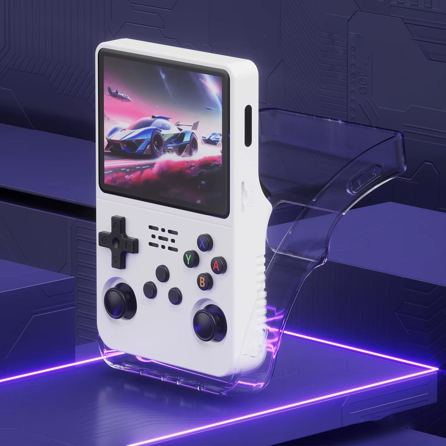 Soft Clear TPU Skin Cover for R36S Retro Handheld Game Console, Portable Back Protective Case for R36S W/ Free Thumb Stick Caps