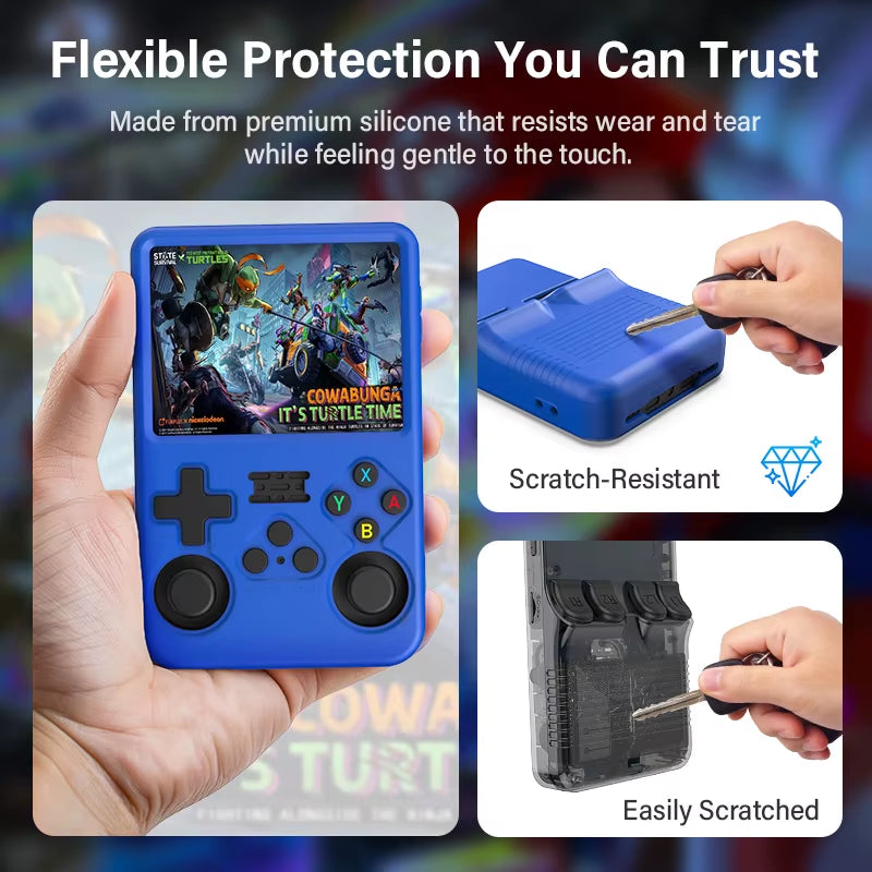 Silicone Case for R36S Handheld Game Console Protective Cover Scratch Resistant Dustproof Storage Box Soft Shell for R36S Consol
