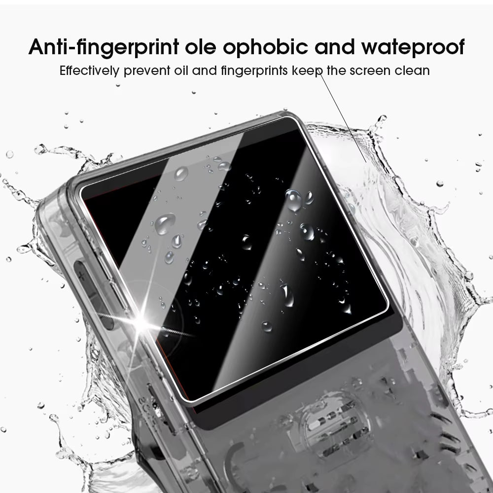 Transparent Protective Case for R36S Anti-Scratch Shockproof Handheld Game Console Holder Cases with Tempered Screen Protectors