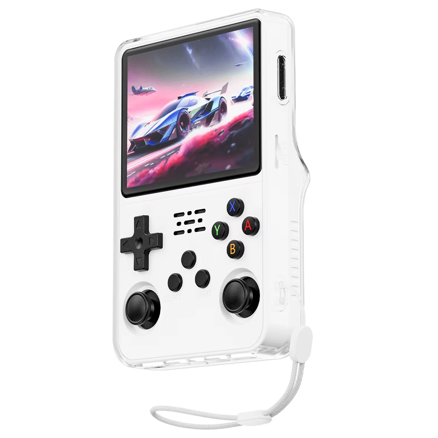 Soft Clear TPU Skin Cover for R36S Retro Handheld Game Console, Portable Back Protective Case for R36S W/ Free Thumb Stick Caps