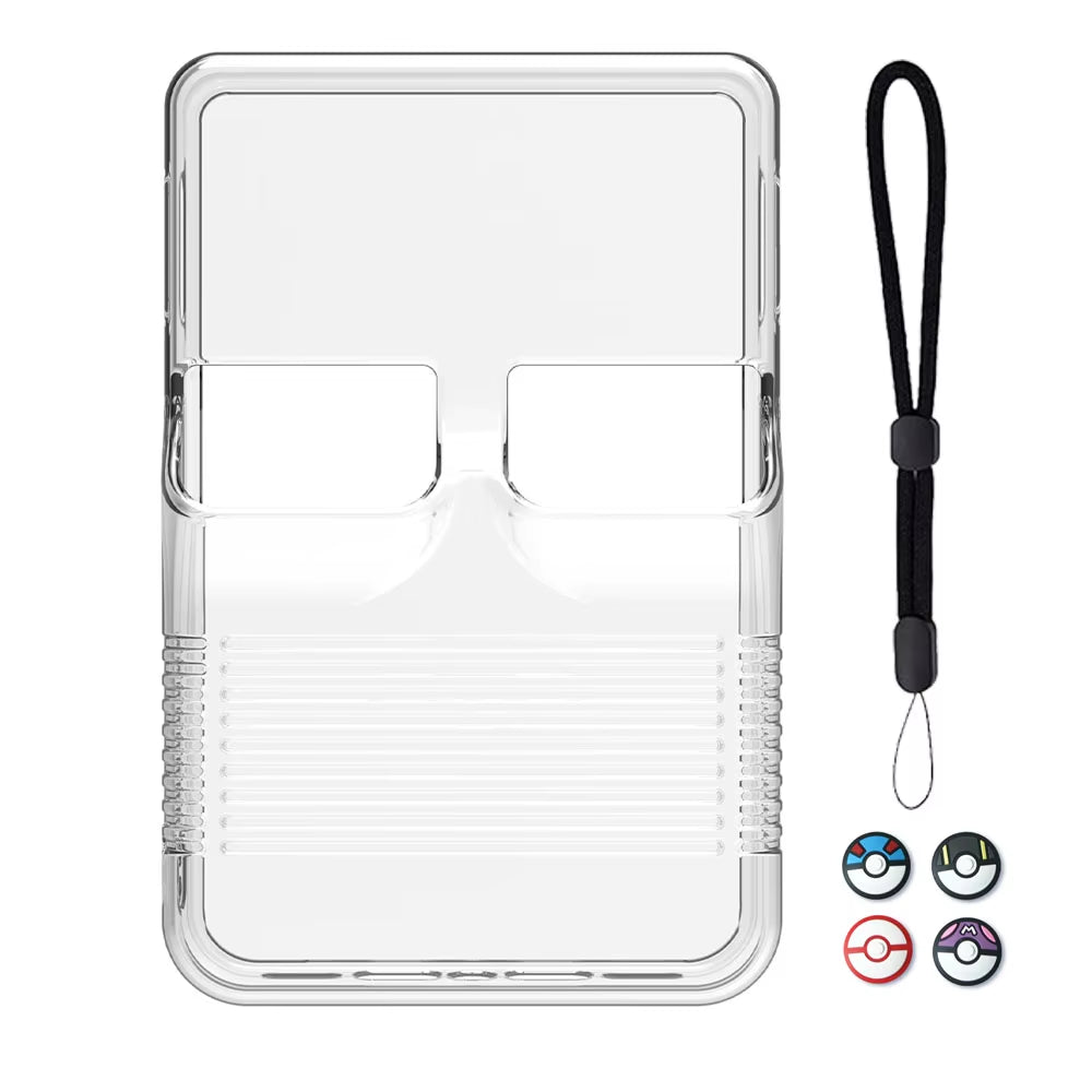 Soft Clear TPU Skin Cover for R36S Retro Handheld Game Console, Portable Back Protective Case for R36S W/ Free Thumb Stick Caps